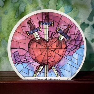 The tarot card, the three of swords