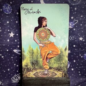 The Tarot card the Page of Pentacles