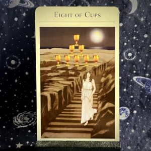 The tarot card, the Eight of Cups
