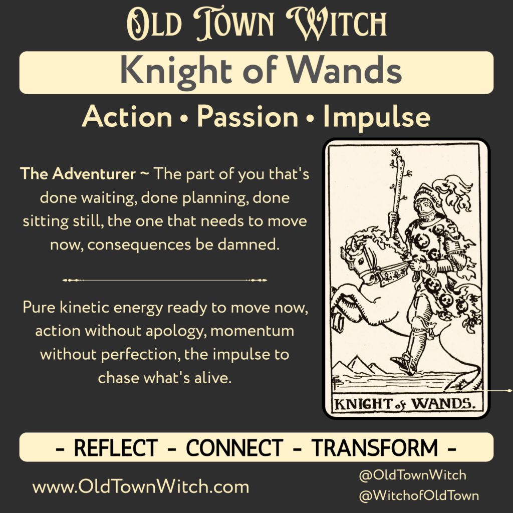 Intro slide for the Knight of Wands