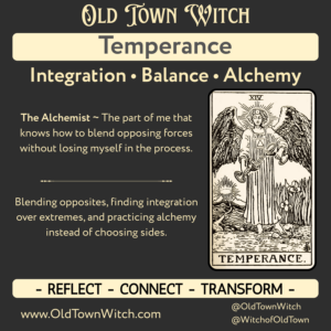 Intro Slide for the tarot card Temperance